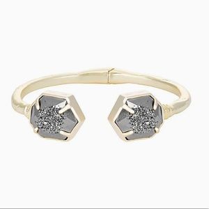 Kendra Scott Jan Hinge Bracelet In Platinum Window Drusy